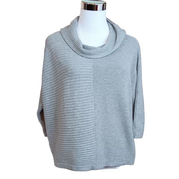 CHICO'S 2 Cowl Neck Sweater LG/12 Very Soft Gray Casual Work Office Career - Picture 8 of 8